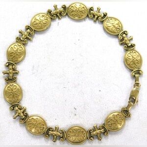 24hr SALE 10K Gold Michael Anthony Scroll Design Link Bracelet